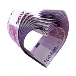500 Euro Banknoten - Herzform